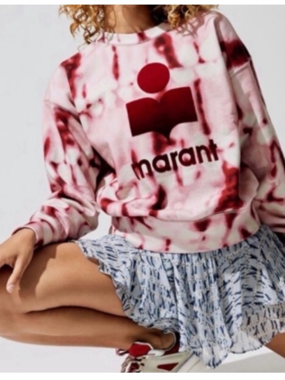 Isabel Marant Etoile Tie-Dye Logo Crewneck Sweatshirt